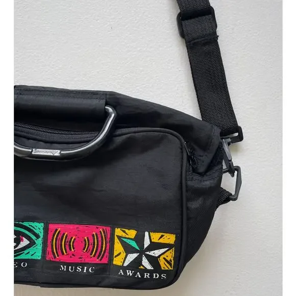 Vtg 1991 MTV Logo Small Shoulder Bag / Nylon Rare Music Awards Television 1990s